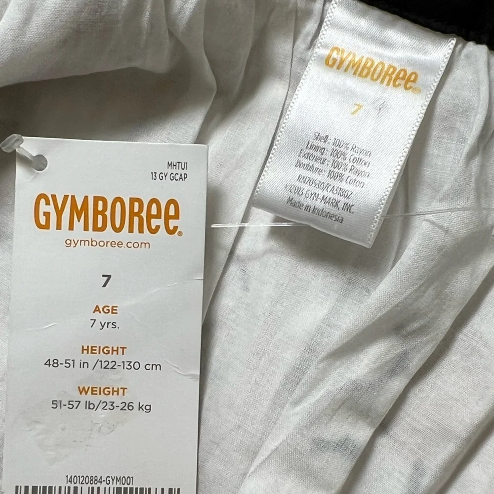 Gymboree Retro Cat Print Button Down Blouse Girls Size 7 NWT White Black Tan